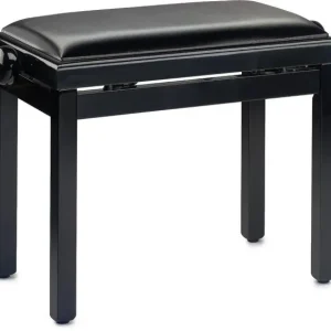 Meistverkauft Pianobank Stagg schwarz hochglanz mit Vinylauflage