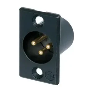 Abverkauf Neutrik NC3MPB 3-pol XLR Einbaustecker, schwarz