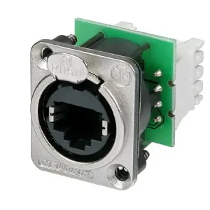 Direktkauf D-Type Einbaustecker Ethercon nickel