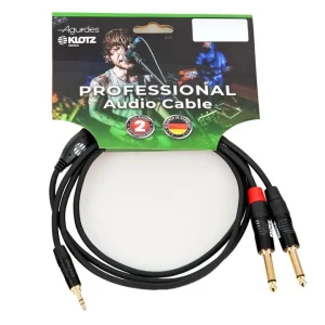 Agurdes Cables 1xStereo Miniklinke 3,5mm-2xMono Klinke 6,3mm 0,9m Günstig
