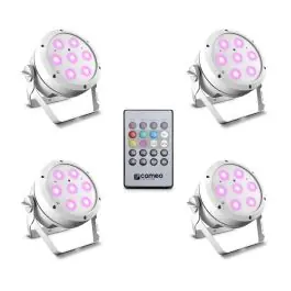 Begrenztes Angebot Cameo ROOT PAR 4 WH SET 1 Set bestehend aus 4 x ROOT PAR 4 WH inkl. IR-Fernbedienung