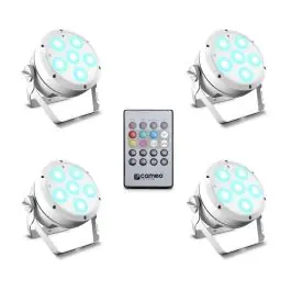 Cameo ROOT PAR 6 WH SET 1 Set bestehend aus 4 x ROOT PAR 6 WH inkl. IR-Fernbedienung Neue Kollektion