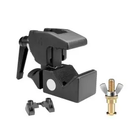 Adam Hall Accessories SUPER CLAMP MK2 SET 1 Universal Haken schwarz mit Klemmhebel MK2 + SS018 Bolzen Preisknaller
