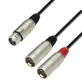 Geprüft Adam Hall Cables 3 Star Serie - Audiokabel XLR Buchse auf 2 x XLR Stecker, 1 m