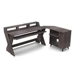 Glorious Sound Desk Pro Walnut + Side Rack Walnut + Side Rack Adapter Walnut Heißes Angebot