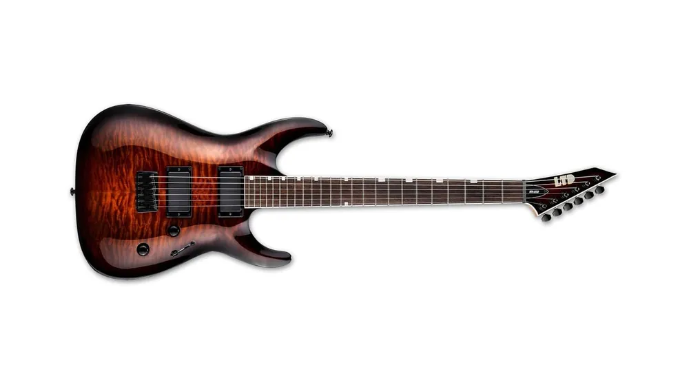 Sichere Zahlung ESP LTD MH-200HT/QM DBS Dark Brown Sunburst