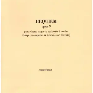 Angebot Requiem op.9 pour chant, orgue and quintette à cordes