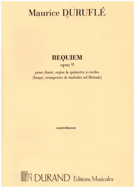 Angebot Requiem op.9 pour chant, orgue and quintette à cordes
