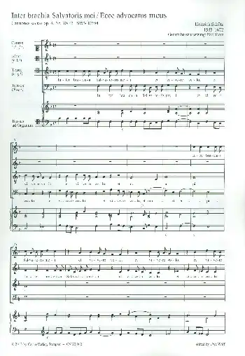 Direktkauf Inter brachia Salvatoris mei SWV82 und Ecce advocatus meus SWV84 für gem Chor und Orgel