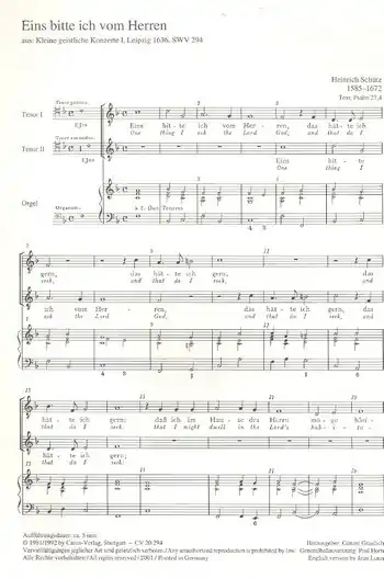 Eins bitte ich vom Herrn für 2 Tenöre und Orgel Rabatt