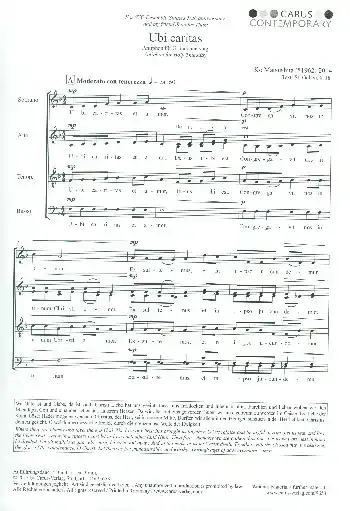 Ubi caritas für gem Chor a cappella Saisonangebot