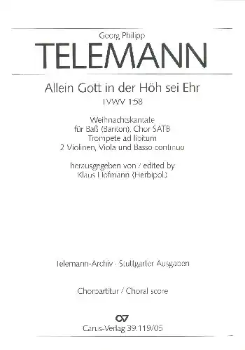Allein Gott in der Höh sei Ehr für Bariton, gem Chor und Zertifiziert