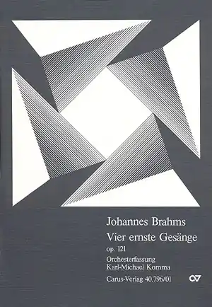 4 ernste Gesänge op.121 für Baß und Orchester Rabatt