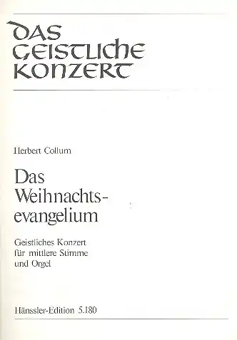 Das Weihnachtsevangelium Geistliches Konzert für mittlere Stimme Jetzt Bestellen