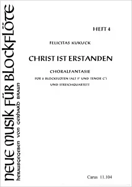 Sichere Zahlung Christ ist erstanden für Blockflöten (AAT) und Streichquartett