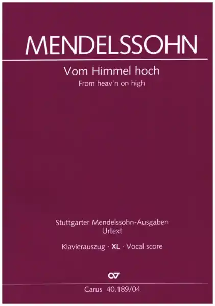 Vom Himmel hoch für Soli, gem Chor und Orchester Nur Heute