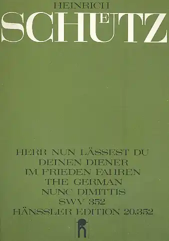 Preisreduziert Herr nun lässest du deinen Diener SWV352 für Baß solo und Instrumente