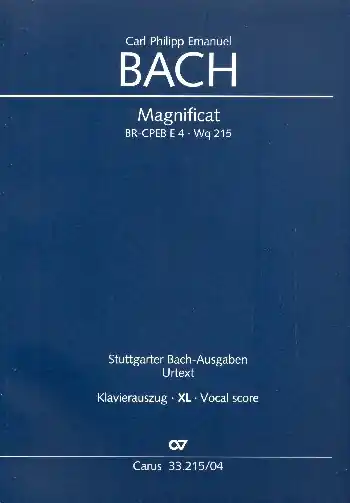 Kostenloser Versand Magnificat D-Dur WQ215 für Soli, gem Chor und Orchester