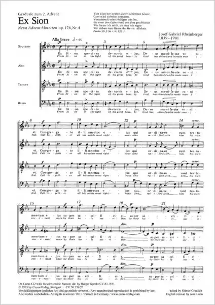 Ex Sion op.176,4 und Deus tu convertens op.176,5 für gem Chor a cappella Markenware