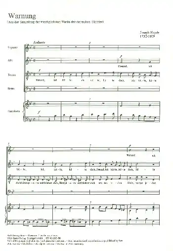 Warnung für gem Chor und Klavier Neu