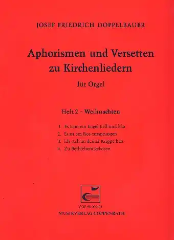 Neu Aphorismen und Versetten zu Kirchenliedern Band 2 Weihnachten für Orgel