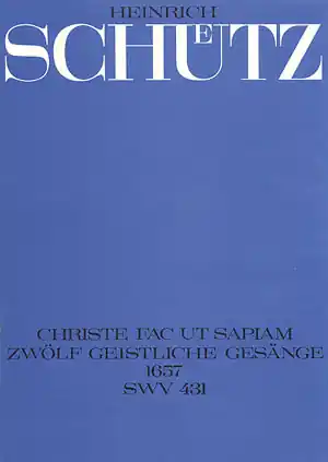 Christe fac ut sapiam op.13,12 SWV431 für 4 Stimmen (Instrumente), Bc ad lib Solange Der Vorrat Reicht
