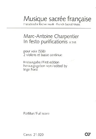 Bestseller In festo purificationis H318 für 3 Stimmen (gem Chor), 2 Violinen und Bc