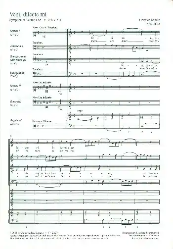 Top-Seller Veni dilecte mi SWV274 für Soli SST 3 Posaunen, Bc und Orgel