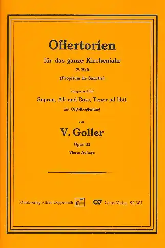 Direktkauf Offertorien op.33 Bd.4 für Sopran, Alt, Bass (Tenor ad lib) und Orgelbegleitung