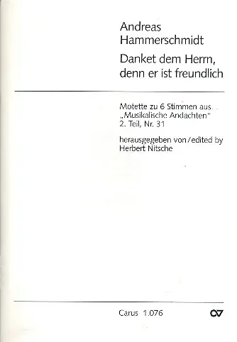 Expressversand Danket dem Herrn denn er ist freundlich für gem Chor (SSATTB)