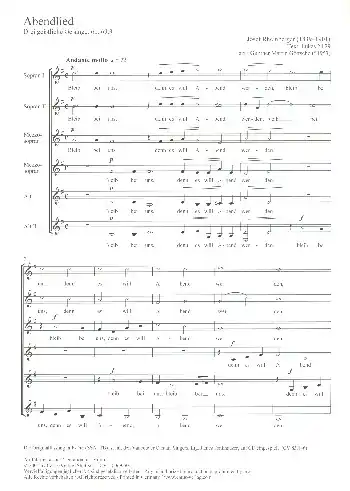 Abendlied op.69,3 für Frauenchor a cappella Billig