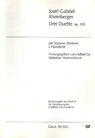 Angebot 3 Duette op.103 für Sopran, Bariton und Klavier
