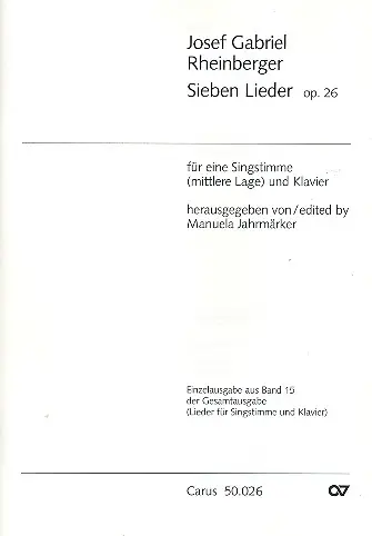 7 Lieder op.26 für Gesang (mittel) und Klavier Direktkauf