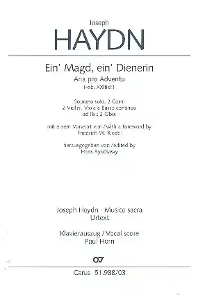 Top-Preis Ein' Magd ein' Dienerin Hob.XXIIId:1 für Sopran und Instrumente