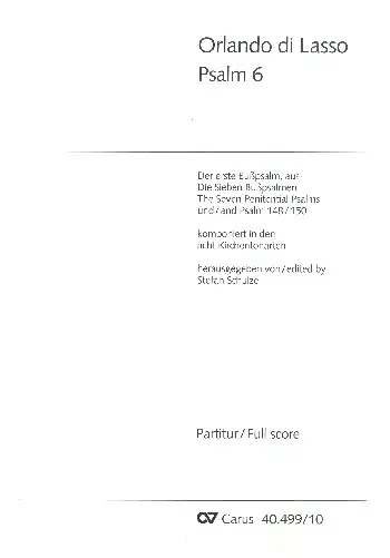 Knallerangebot Domine ne in furore Psalm 6 für gem Chor a cappella