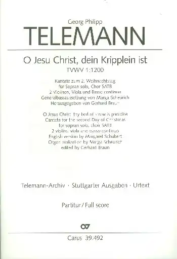 Online Kaufen O Jesu Christ dein Kripplein ist Weihnachtskantate für Chor,