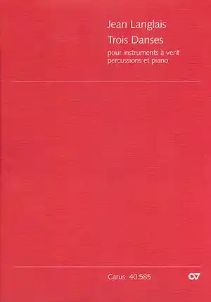 Knallerangebot 3 danses pour instruments a vent, percussions et piano