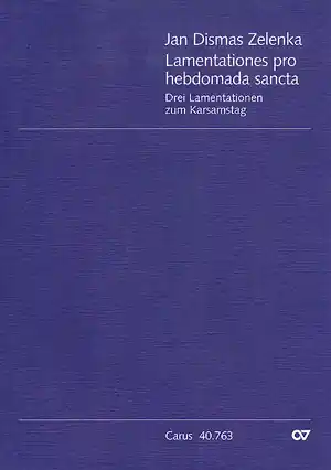 Preisreduziert Lamentationes pro hebdomada sancta für Tenor und bc