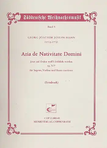 Nur Heute Aria de Nativitate Domini op.5,7 für Sopran, Violine und Bc