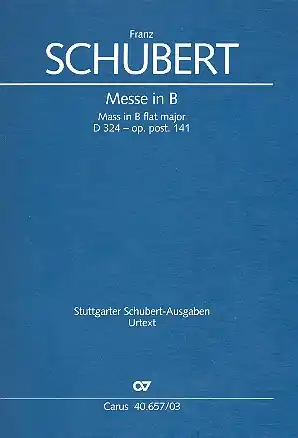 Angebot Messe B-Dur D324 op.post.141 für Soli (SATB), Chor und Orchester