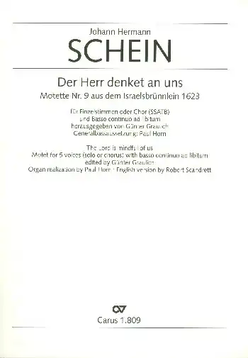Aktuell Herr denket an uns für Soli, Chor und Bc ad lib.