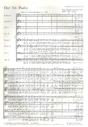 Direktkauf Der 114. Psalm op.51 für Doppelchor und Orchester