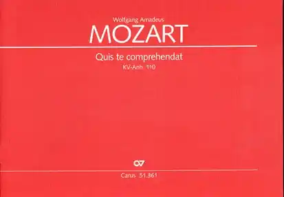 Quis te comprehendat KVAnh110 für gem Chor, Instrumente und Bc, Partitur Knallerangebot