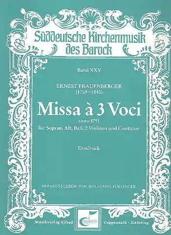 Missa a tre voci für Sopran, Alt, Baß, 2 Violinen und Bc Preis Gesenkt