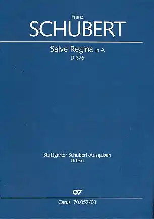 Markenware Salve Regina A-Dur D676 für Sopran und Streichquartett