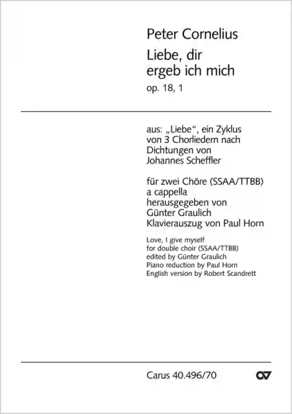 LIEBE DIR ERGEB ICH MICH OP.18,1 FUER SSAA/TTBB CHOERE A CAPPELLA Mega-Angebot