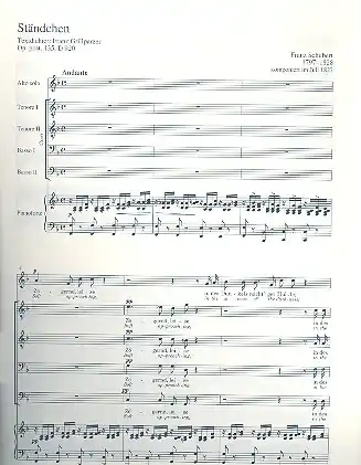 Ständchen oppost.135 D920 für Alt (Bariton) solo, Männerchor und Klavier Highlight