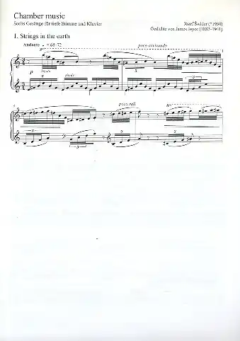 Markenprodukt Chamber Music für Gesang (tief) und Klavier