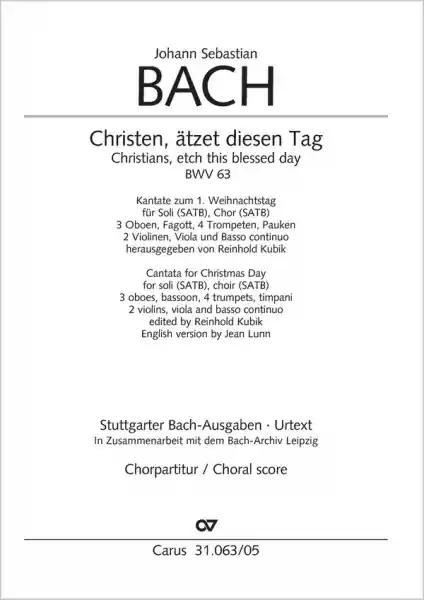 Nur Für Kurze Zeit Christen, ätzet diesen Tag Kantate Nr.63 BWV63