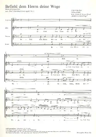 Meistverkauft Befiehl dem Herrn deine Wege für gem Chor a cappella